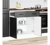 Teenpull Lucca - Mueble bajo de cocina (madera, 80 x 46 x 81,5 cm, práctico mueble de almacenamiento y buffet, mucho espacio de almacenamiento para tu cocina)