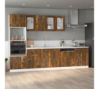 Teenpull Lyon - Mueble bajo fregadero (madera de roble ahumado, 80 x 46 x 81,5 cm, 2 puertas, para cocina, despensa y buffet)