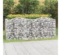 Teenpull Macetero alto de gavión con arco alto, 200 x 100 x 100 cm, hierro galvanizado, maceta robusta para jardín, terraza, balcón con alambre estable, malla de 3,5 mm, 5 x 10 cm, maceta decorativa