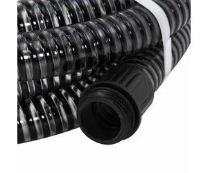 Teenpull Manguera de aspiración con conectores de latón negro, 1,1 pulgadas, 7 m, PVC, flexible, resistente a los pliegues, resistente, para jardín, riego, terraza, balcón, con flotador y colador