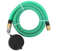 Teenpull Manguera de aspiración verde con conexiones de latón de 1,1 pulgadas, 20 m, PVC, flexible, resistente, resistente a los pliegues, para riego, terraza, balcón, bancal con flotador y colador