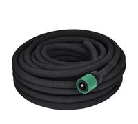 Teenpull Manguera de riego de 1/2 pulgadas, conexión universal, 25 m de longitud, de goma flexible, para jardín, terraza, bancal, invernadero con función de manguera de goteo para ahorrar espacio