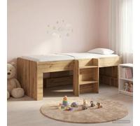 Teenpull Marco de Cama Alta para Niños Roble Artisan, Cama somier con Estructura de Madera elaborada, 98.5 x 200 cm, almacenaje bajo Cama, Montaje Interior para Dormitorio Infantil