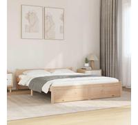 Teenpull Marco de cama de pino macizo, 140 x 200 cm, robusto marco de cama con cabecero, muebles de dormitorio modernos, madera sin tratar