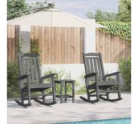 Teenpull Mecedora 2 piezas gris claro de polietileno resistente a la intemperie, 92 x 70 x 108 cm, silla de exterior, silla de jardín, terraza, balcón, para jardín, terraza, camping con reposabrazos