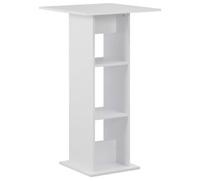 Teenpull Mesa de bar blanca 60 x 60 x 110 cm, moderna mesa alta para cocina, comedor o salón, comedor que ahorra espacio con estantes
