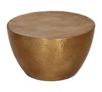 Teenpull Mesa de centro de aluminio martillado Ø 50 x 30 cm, latón pulido, diseño moderno, tablero robusto para salón, mesa auxiliar con diseño de cuenco
