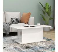 Teenpull Mesa de centro de color blanco brillante, 102 x 55,5 x 40 cm, moderna mesa de salón de madera, robusta mesa auxiliar para bebidas y decoración, diseño elegante para tu hogar