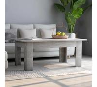 Teenpull Mesa de centro gris hormigón 100 x 60 x 42 cm, material de madera, mesa de salón robusta, mesa de café fácil de limpiar para tu hogar