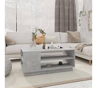 Teenpull Mesa de centro gris hormigón, 102 x 55 x 43 cm, moderna mesa de salón de madera, con cajones de almacenamiento, robusta mesa central para tu salón