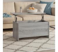 Teenpull Mesa de centro gris Sonoma 102 x 55,5 x 52,5 cm, material de madera, altura regulable, con espacio de almacenamiento, mesa de salón versátil para tu hogar
