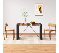 Teenpull Mesa de comedor de madera maciza recuperada, 120 x 60 x 76 cm, multicolor, reciclada, para cocina, comedor, salón, estilo industrial, único