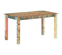 Teenpull Mesa de comedor de madera maciza recuperada, 140 x 70 x 76 cm, madera de teca reciclada y mango para comedor, cocina, diseño moderno
