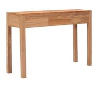 Teenpull Mesa de consola de madera maciza de teca, 110 x 35 x 75 cm, con 3 cajones, mesa auxiliar rústica para salón, pasillo, dormitorio, muebles resistentes