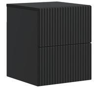 Teenpull Mesita de noche montada en la pared de madera negra con 2 cajones 33 x 34,5 x 40 cm, para colgar ahorrando espacio, mesa auxiliar versátil para dormitorio, salón, habitación infantil