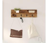 Teenpull Mesita de noche montada en la pared, madera vieja, 60 x 10,5 x 18 cm, estantería flotante para dormitorio, material de madera estable, diseño que ahorra espacio, estante versátil