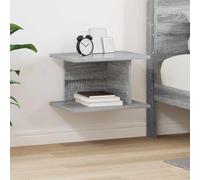Teenpull Mesita de noche Sonoma gris de madera 40 x 30 x 25 cm con espacio de almacenamiento, mesita auxiliar, mesita de noche, cómoda para dormitorio, salón, habitación infantil, estrecha, funcional