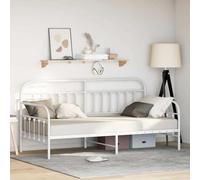Teenpull Metal daybed Frame with Powder Coated Steel, Fixed slats, 107 x 203 cm Mattress Size, Modern Matte Finish for Bedroom, Guest Room, Seating and Sleeping, Space Saving Support