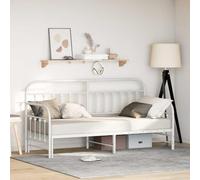 Teenpull Metal daybed Frame with Powder Coated Steel, slatted Base, 75 x 190 cm, Mattress Support for Bedroom, Guest Room, Home Seating and Sleeping, Space Saving Design