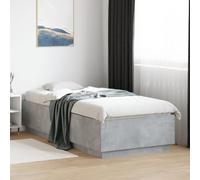 Teenpull Moderno marco de cama gris hormigón, 90 x 200 cm, hecho de material de madera, cama individual resistente con listones de madera contrachapada para un sueño reparador, muebles de dormitorio