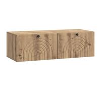 Teenpull Mueble de TV montado en la pared, roble Artisan, madera de 99 x 41 x 30 cm, con 2 puertas giratorias, versátil para sala de estar, espacio de almacenamiento para HiFi, receptor, consola de