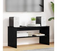 Teenpull Mueble para TV de aspecto de roble negro, 80 x 35 x 40 cm, con estante, para sala de estar, cine en casa, espacio de almacenamiento y almacenamiento