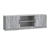 Teenpull Mueble para TV Sonoma gris de madera 150 x 31 x 47 cm con puerta suspendida de 90°, estante de tabla, tirador de barra, armario bajo versátil para salón, medios y almacenamiento