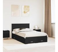 Teenpull Negro Cama somier Base lecho canapé Estructura colchón Dormitorio Descanso Dormir Soporte lámina Plataforma almacenaje cajón elevable abatible Nido Plegable tapizado Juvenil
