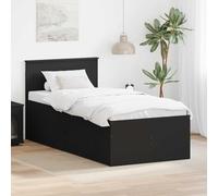 Teenpull Negro daybed with Drawer, Engineered Wood, 75 x 190 cm, slatted Base, headboard, 6 Storage Drawers, Adjustable Support, Indoor Guest Room and Small Bedroom Use