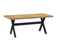 Teenpull NOAIN - Mesa de comedor (180 x 90 x 75 cm, madera maciza de pino, patas en forma de X, color natural/negro, para comedor y cocina)