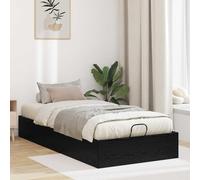 Teenpull Oak Black Ottoman Bed Frame 193 x 90 x 25 cm Engineered Wood Gas Lift Storage Base Platform Bed Frame for Bedroom, no Bed Base Needed, Easy Assembly, 240 kg Capacity