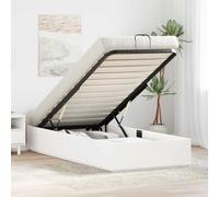 Teenpull Ottoman Bed Frame 90 x 200 cm Solid Pine Wood, Lift up Storage Base, no slats, Gas Lift, Bedroom Bed Frame for Single Mattress, Space Saving and Easy Assembly for Home Use