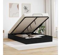Teenpull Ottoman Bed Frame in Black Oak Engineered Wood 193 x 120 x 25 cm, Gas Lift Storage Base, Bedroom Platform for Mattress, Easy Assembly, Space Saving Support