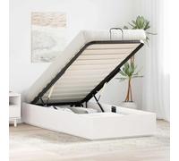 Teenpull Ottoman Bed Frame with Storage 100 x 200 cm Pine Wood Base Lift Platform Bed for Bedroom, Gas Lift System, no Box Spring Needed, Compact Space Saving Design