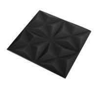 Teenpull Paneles de pared Origami negro, 48 unidades de 50 x 50 cm, espuma XPS 3D, revestimiento de pared para salón, dormitorio, pasillo, cocina, paneles acústicos ligeros con aspecto de piedra
