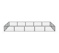 Teenpull Parque para perros de acero con recubrimiento en polvo, color negro, 100 x 50 cm, con paneles y barras robustos, para exterior e interior, jaula para cachorros