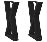 Teenpull Patas de mesa de café, 2 unidades, color negro, 38 x (42 - 43,3) cm, acero recubierto de polvo, patas de nivelación ajustables, patas de mesa de metal robustas para muebles de bricolaje