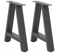 Teenpull Patas de mesa de café en forma de A, 2 unidades, antracita, 38 x (42 - 43) cm, acero con recubrimiento en polvo, patas de nivelación ajustables, patas de mesa robustas para proyectos de