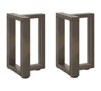Teenpull Patas de mesa de café en forma de T, 2 unidades, acero natural, 28 x 25 x (42 - 43), acero con recubrimiento en polvo, patas de nivelación ajustables, patas de metal robustas para mesas de