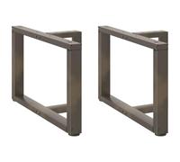 Teenpull Patas de mesa de café en forma de T, 2 unidades, acero natural, 70 x 25 x (42 - 43), patas de mesa de metal con patas niveladoras ajustables para mesa de café y muebles