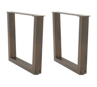 Teenpull Patas de mesa de café en forma de V, 2 unidades de acero natural, 50 x (42-43,3) cm, acero con recubrimiento en polvo, ajustables, para proyectos de muebles de bricolaje