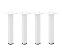 Teenpull patas de sofá 4 unidades, color blanco, 42-44 cm de altura regulable, acero con recubrimiento en polvo, patas de mesa de metal resistentes para mesa de café, banco, muebles