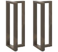Teenpull Patas para mesa de bar en forma de T de acero natural, acero con recubrimiento en polvo, 40 x 35 x 100 - 101 cm, 2 unidades con reguladores de altura, estructura estable para mesa alta