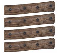 Teenpull Percha marrón de madera maciza reciclada, 50 x 8 x 12 cm, ahorra espacio, resistente, para guardarropa, salón, organizador de pantalones, perchas de terciopelo, perchas modernas clásicas