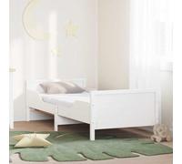 Teenpull Pine Wood Bed Frame with Extendable Mattress and Headboard, 80 x 200 cm, Platform Base, Adjustable Bed, Medium Firm Mattress, Space Saving Bedroom Solution