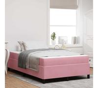 Teenpull Pink upholstered Bed Frame with Mattress, 120 x 200 cm, Engineered Wood slats, Platform Base for Bedroom, Adult and Guest Use, Space Saving Support, Modern Home Comfort