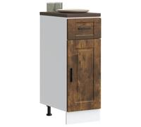 Teenpull Porto - Armario bajo de madera de roble ahumado, espacio de almacenamiento para cocina, armario de despensa, armario de cocina con patas ajustables, elemento buffet, espacio de almacenamiento