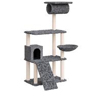 Teenpull Rascador con pilares rascadores de sisal, tapizado en felpa, 131 cm de altura, árbol trepador y muebles para gatos con cueva, hamaca, escalera y plataformas para interior, salón, esquina