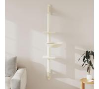 Teenpull Rascador de pared crema de 142,5 cm con columna rascadora de sisal, muebles para gatos con superficie de descanso y cueva, torre para gatos en interiores para juegos, escalada, descanso y