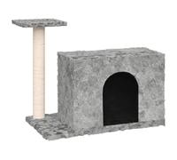 Teenpull Rascador para gatos con columna rascadora de sisal y funda de felpa, 66 x 40 x 51 cm, material de madera, torre de escalada compacta y tonel rascador para salón, muebles para gatos de